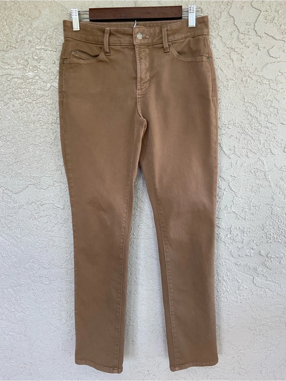 NYDJ Mid Rise LEGGING Stretch Jeans in Camel Brush Demin Size 2 - Picture 1 of 14